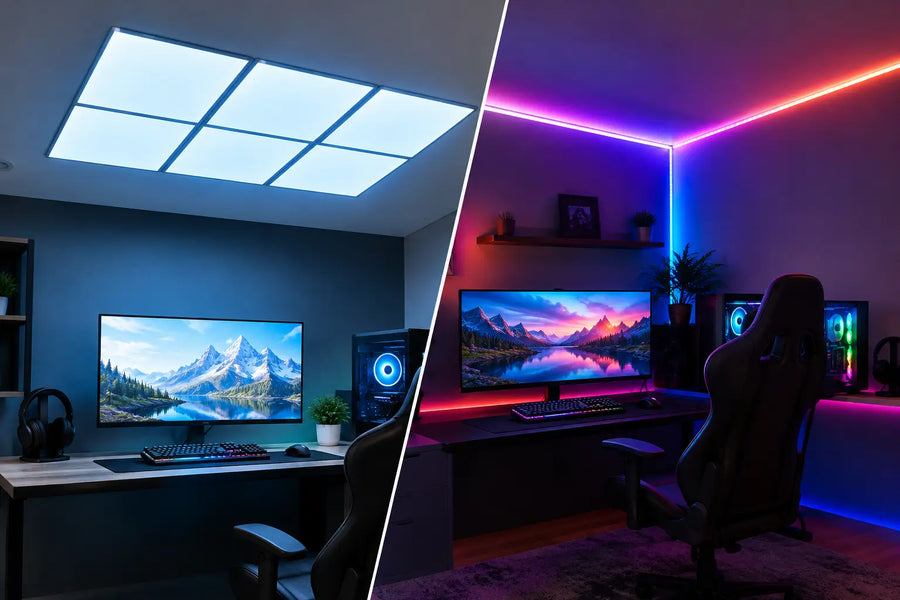 LED Panels vs Strip Lights for Gaming Rooms