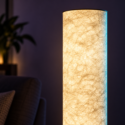 Close-up of the Smart RGB Floor Lamp textured illuminated shade