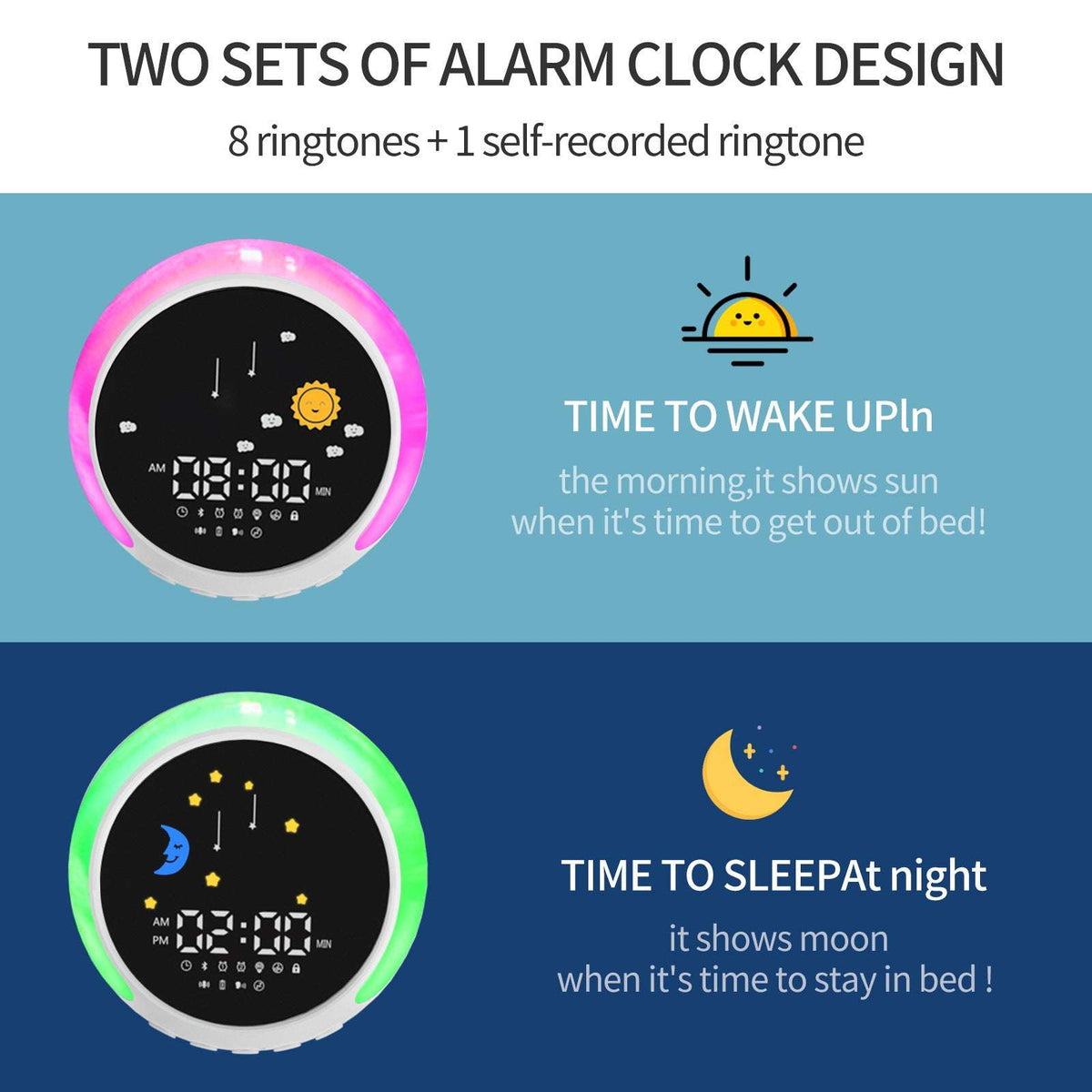 GlowTunes™ Kids Alarm Clock — RGB Illuminations product view 8