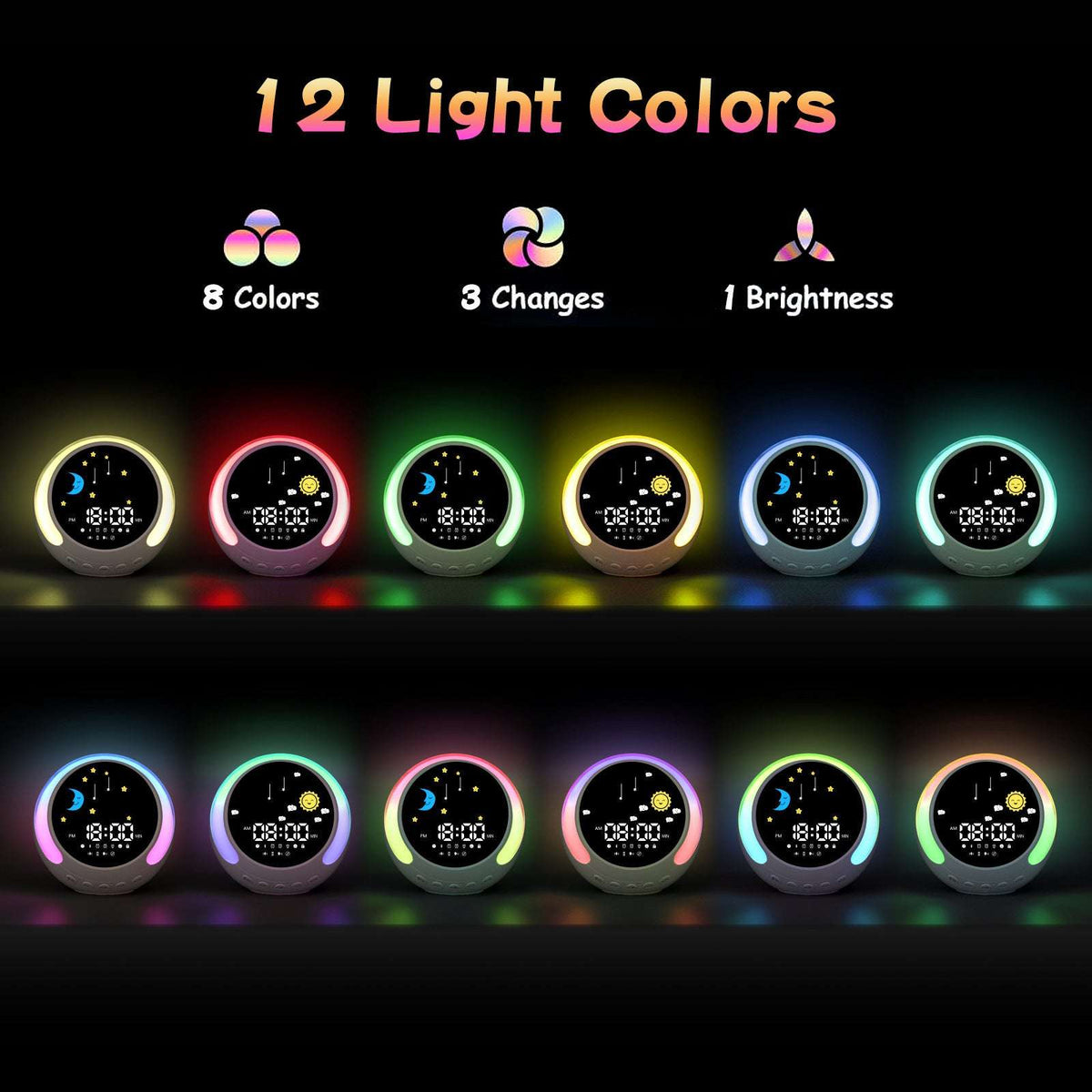 GlowTunes™ Kids Alarm Clock — RGB Illuminations product view 9