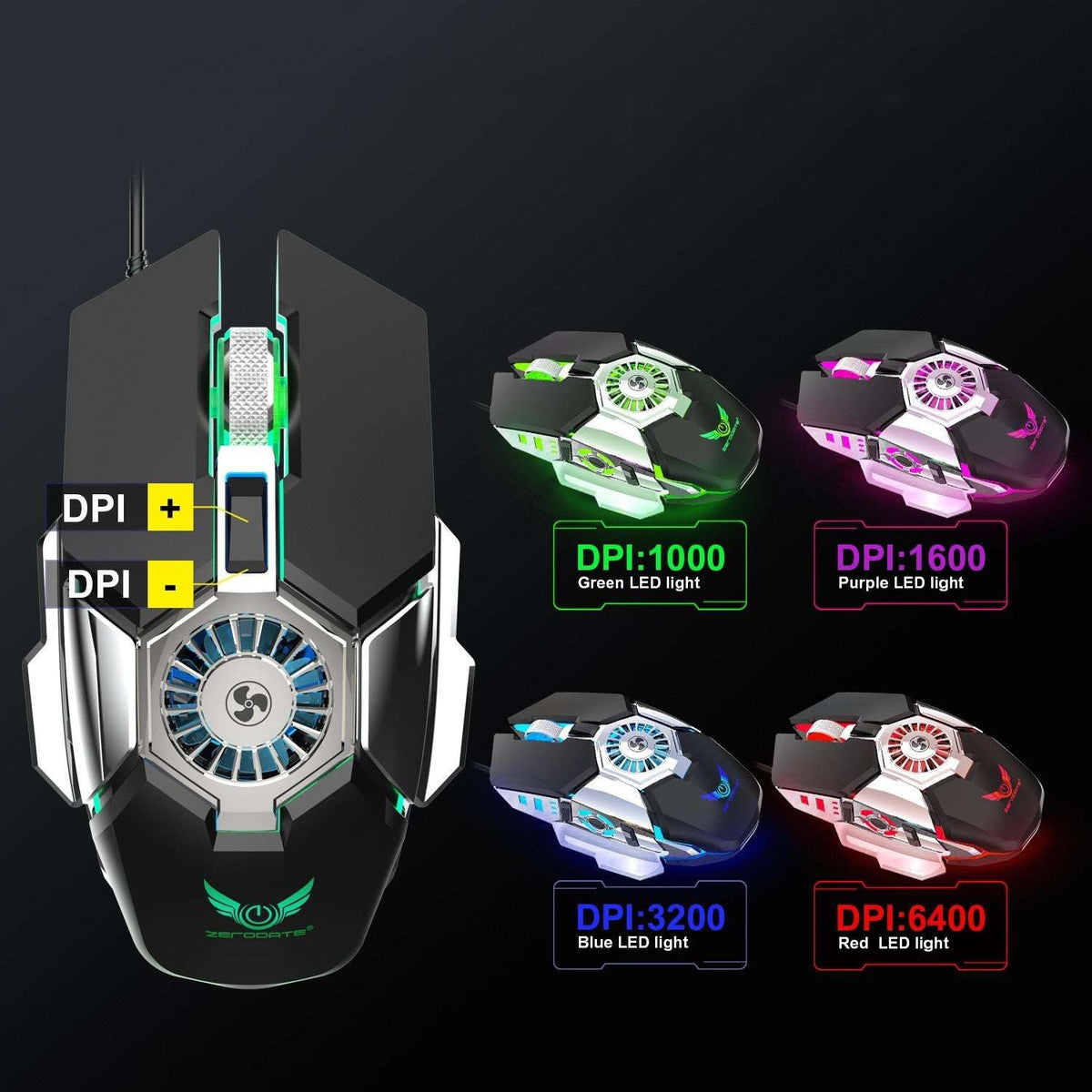 PixelFury™ RGB Wired Mouse — RGB Illuminations product view 3