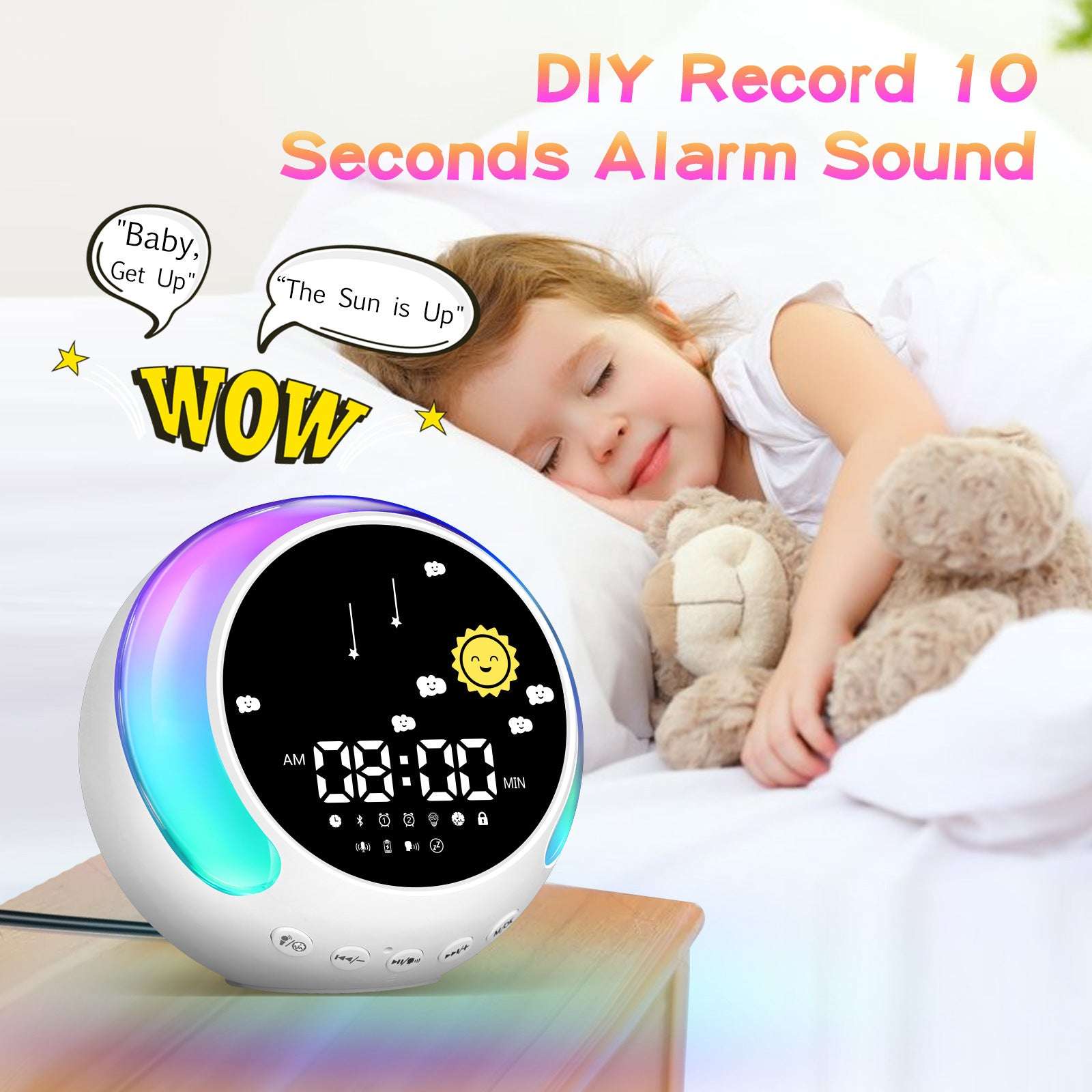 GlowTunes™ Kids Alarm Clock