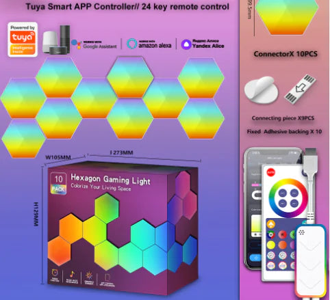 20/12/8/3 Pack Hexagon Lights Wall RGB Panel — RGB Illuminations product view 8