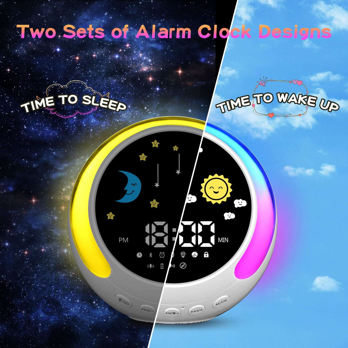 GlowTunes™ Kids Alarm Clock — RGB Illuminations product view 5