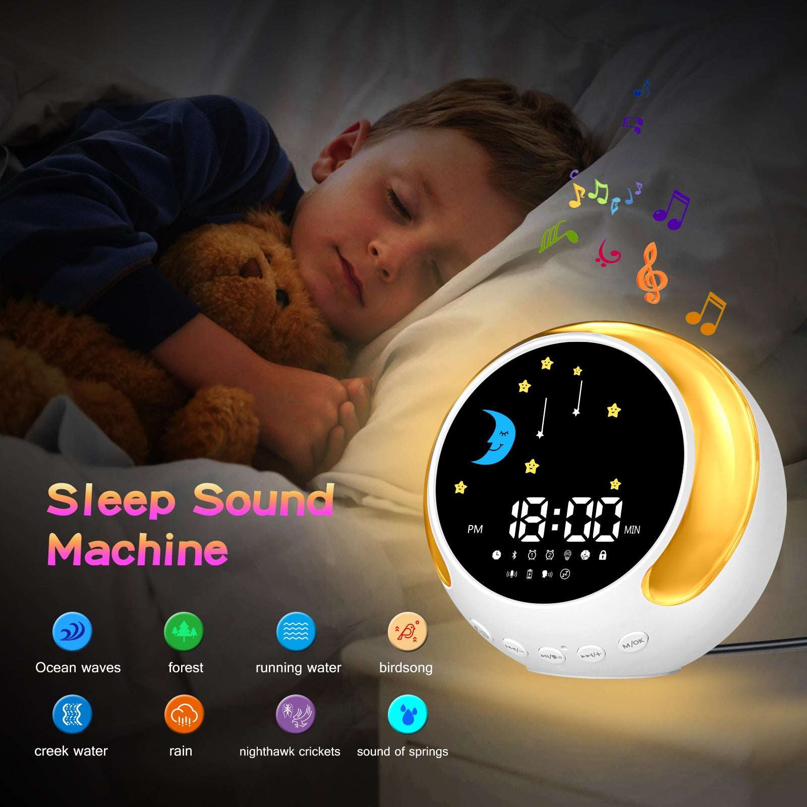 GlowTunes™ Kids Alarm Clock