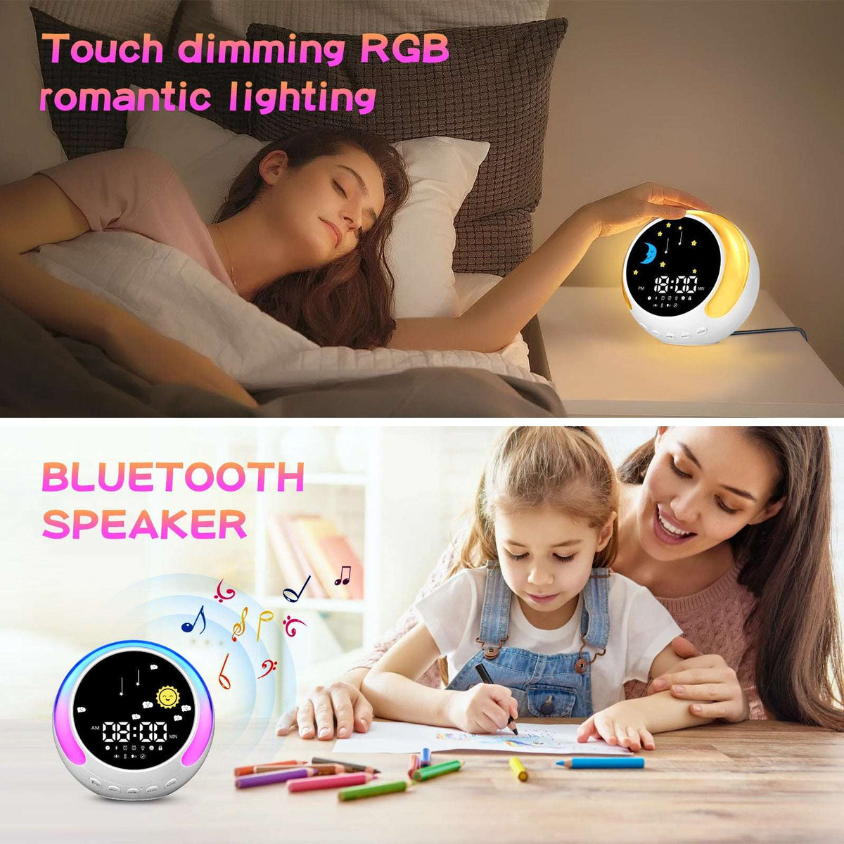 GlowTunes™ Kids Alarm Clock — RGB Illuminations product view 4
