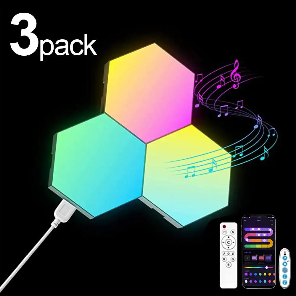 20/12/8/3 Pack Hexagon Lights Wall RGB Panel — RGB Illuminations product view 1