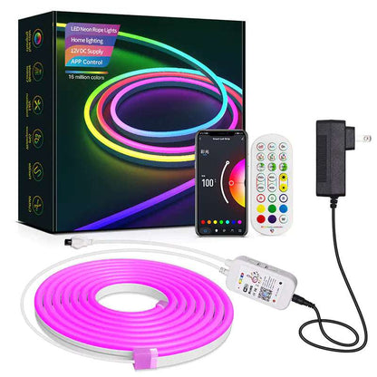 DIY RGB LED Neon Light Strip Kit for Ambiance