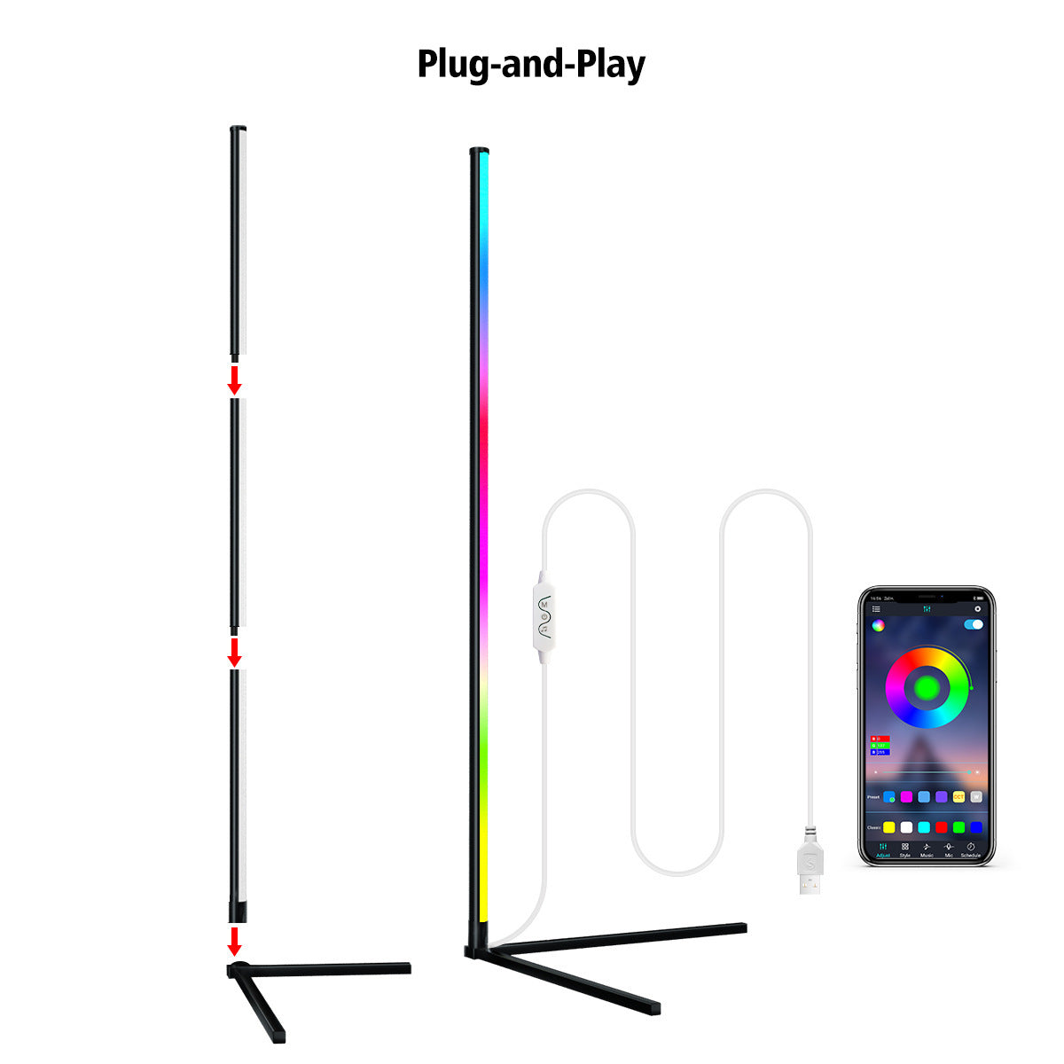 RGB Nordic Corner Floor Lamp ✨ — RGB Illuminations product view 1
