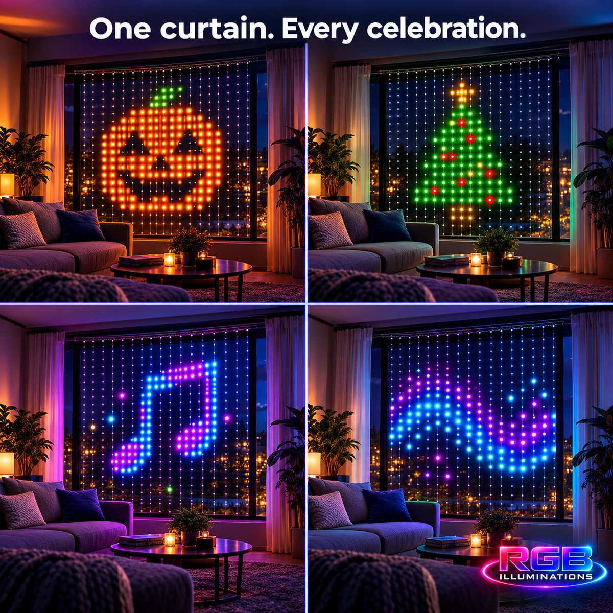 PixelGlow™ RGB Smart Curtain Lights — RGB Illuminations product view 4
