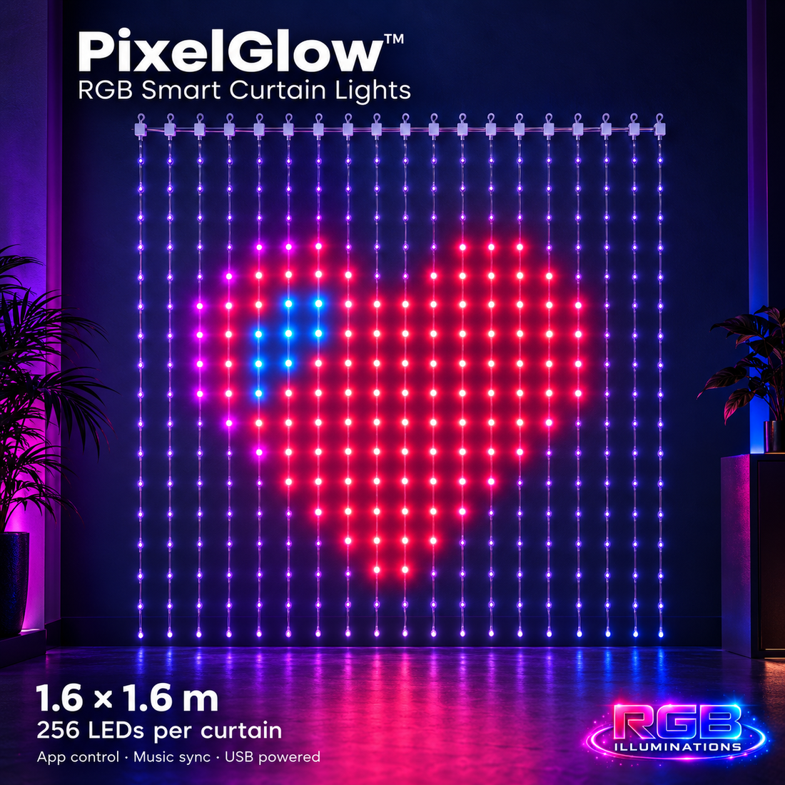 PixelGlow™ RGB Smart Curtain Lights — RGB Illuminations product image