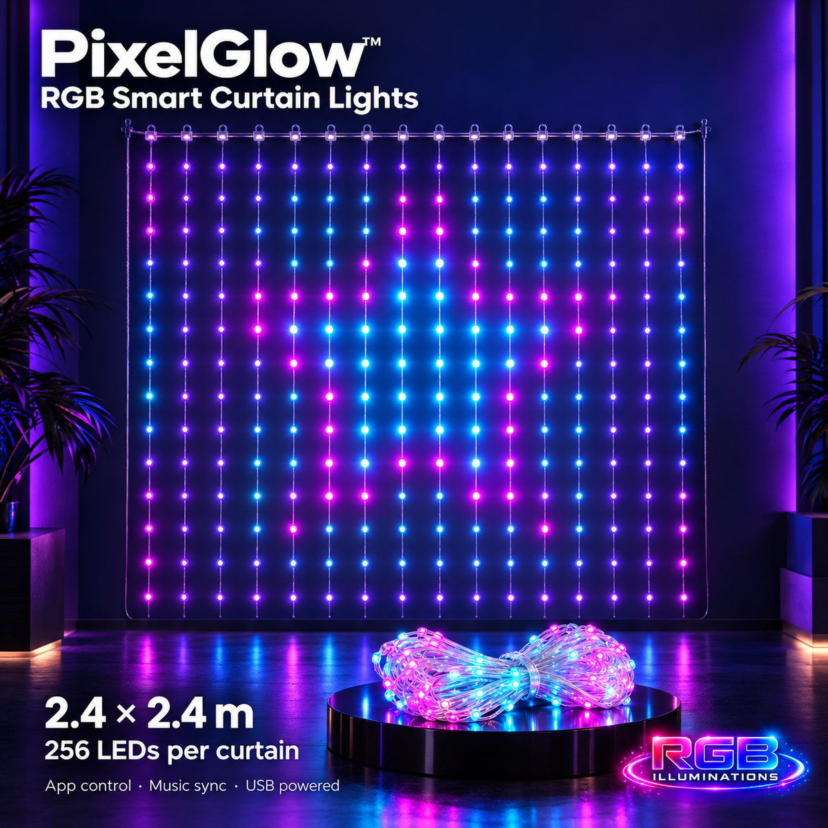 PixelGlow™ RGB Smart Curtain Lights — RGB Illuminations product view 11