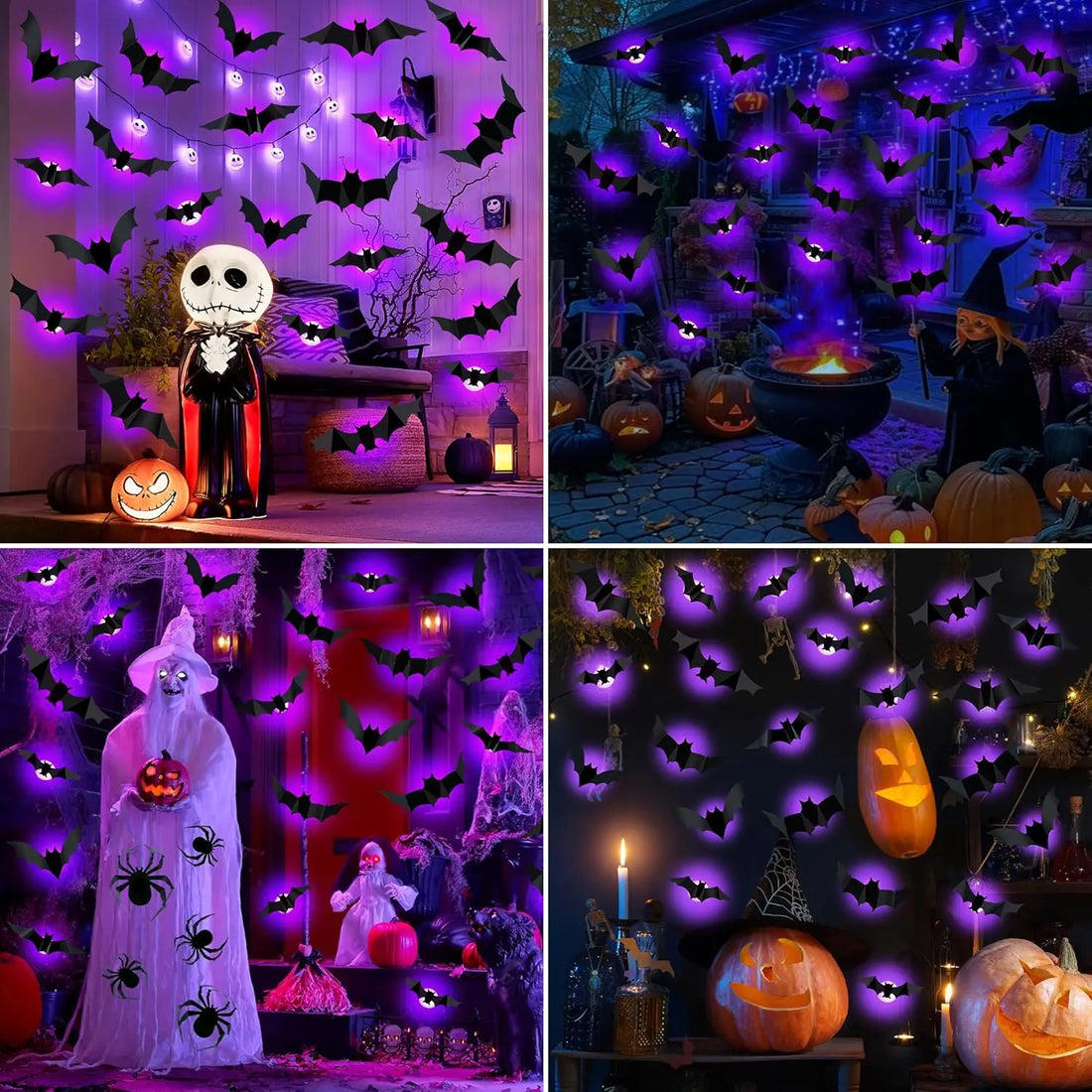 EerieSwarm™ 3D LED Bat & Spider Wall Decorations