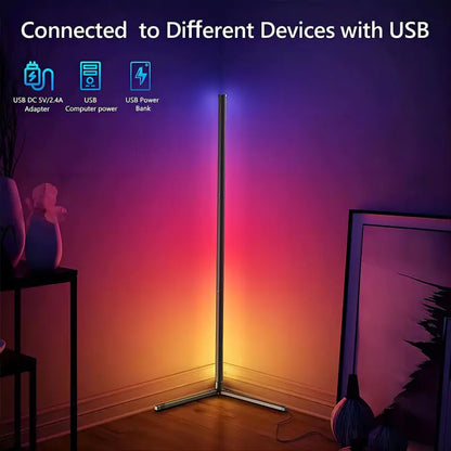 RGB LED Floor Lamp with Remote and Voice Control