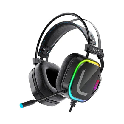 Gaming headset with RGB lighting on a white background