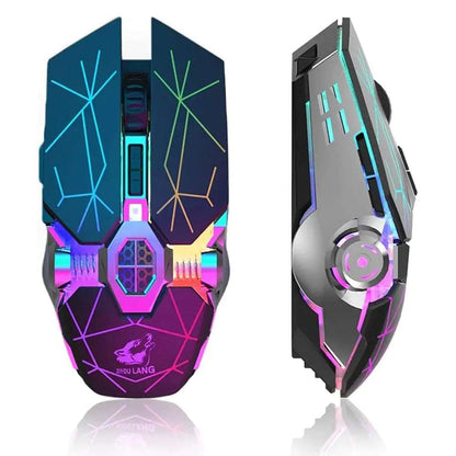 Wired gaming mouse with RGB lighting and adjustable DPI settings displayed on the image, emphasizing its advanced optical mouse chip and four polling rate options.