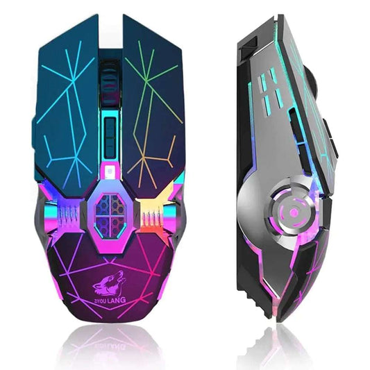 Wired gaming mouse with RGB lighting and adjustable DPI settings displayed on the image, emphasizing its advanced optical mouse chip and four polling rate options. RGB Illuminations