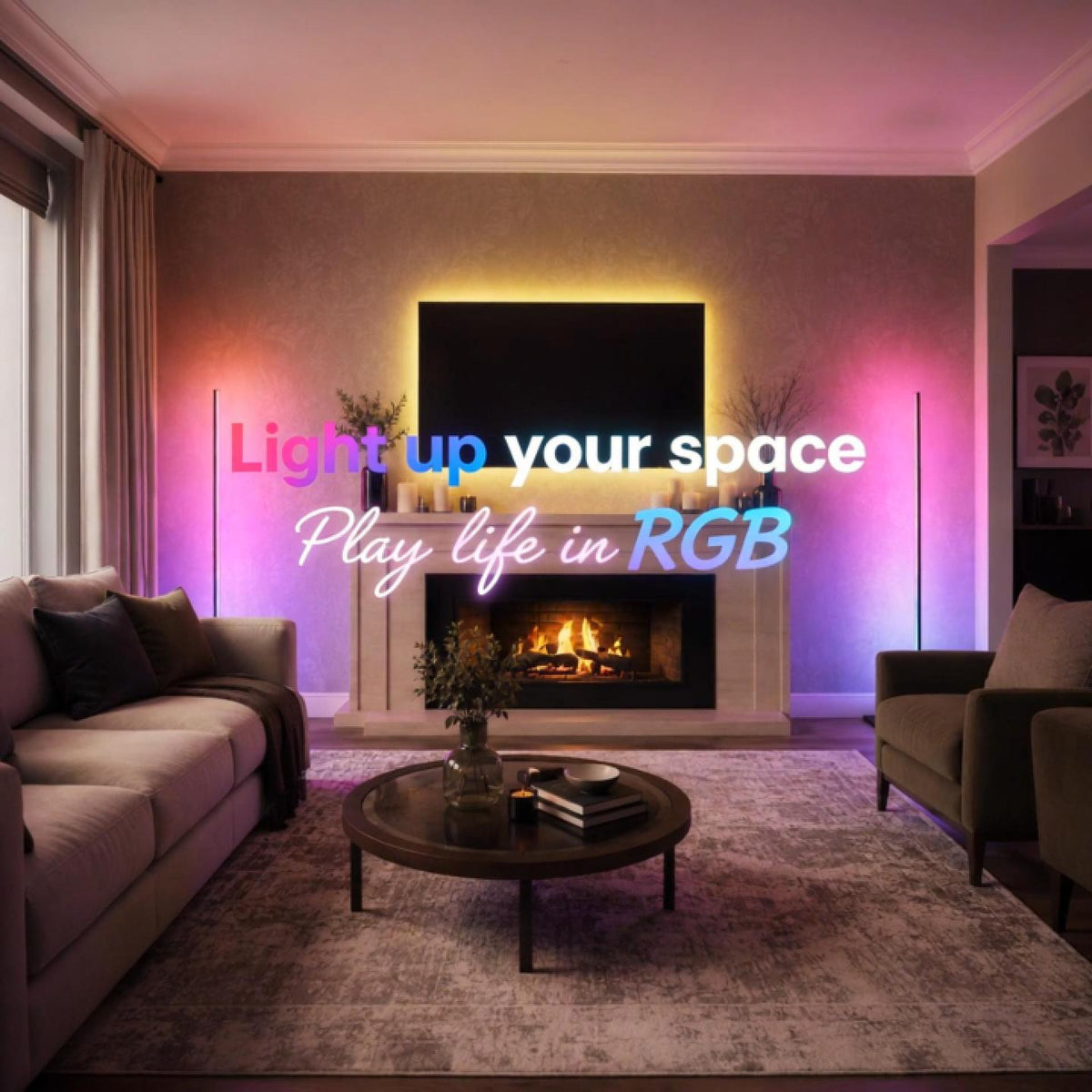 PrismTide water-ripple lighting transforming a modern room